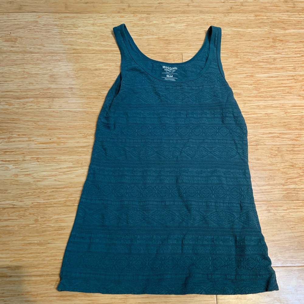 turquoise patterned fabric tank top